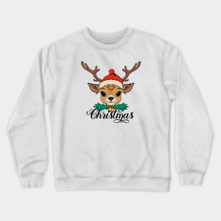 Cute Christmas Deer Crewneck Sweatshirt